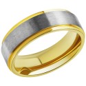 Details Biolore Steel Man Engagement Ring with Brushed Silver Band and Gold
