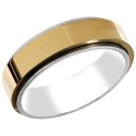 Anti-stress ring Anxiety for two-color rotary gold and silver steel for men Width 8mm