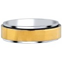 Anti-stress ring Anxiety for two-color rotary gold and silver steel for women width 6mm