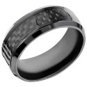 Details Modern Man Ring in Black Stainless Steel and Carbon Central Band