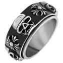 Bague tournante en acier inoxydable ornée de crânes et de croix celtiques au design unique