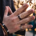 Steel Man Ring Red and Black Carbon Fiber | Chic sports style