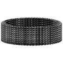 Milanese mesh ring in black steel with modern design