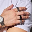 Milan Malla anillo de malla acero inoxidable plata moderno