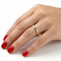 Allianz-Ring-Engagement-Frau Titan Gold Serti Zirkonium Breite 4mm