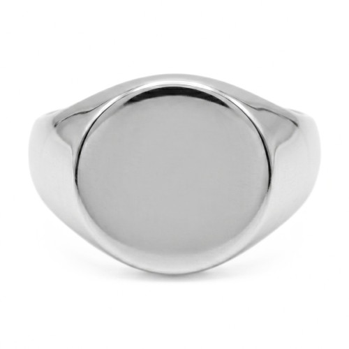 Caballero clásico para hombres de acero inoxidable 316L pulido pulido con una gran bandeja redonda de 15 mm