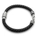 Bracelet en cuir avec nœud infini pour homme fermoir acier personnalisé