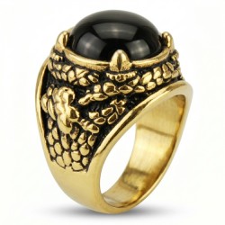 Golden Steel Man Knight | Black Onyx & Dragon Claws