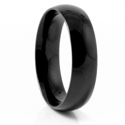 Mixed Alliance Ring mit minimalistischem schwarzem, schwarz poliertem Edelstahl-Design mit bequemen gebogenen Innenraum