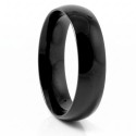 Mixed Alliance Ring mit minimalistischem schwarzem, schwarz poliertem Edelstahl-Design mit bequemen gebogenen Innenraum