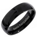 Anello personalizzato in acciaio inossidabile nero Alleanza personalizzato Larghezza 6mm