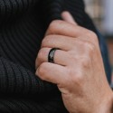 Herren-Allianzring mit minimalistischem Edelstahl lackiertem schwarzem Edelstahl
