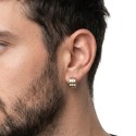 Pendientes criollos de hombres para acero inoxidable de dos tonos con cinta de oro minimalista y moderna