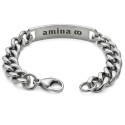 Gourmette para hombre de acero inoxidable con malla cubana de 8 mm y placa grabada personalizada