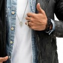 Anillo de caballero de los hombres de acero | Bandeja de flecha para quemar