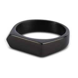Bague Pour Homme en Acier Noir | Plateau Flèche Minimaliste 6mm