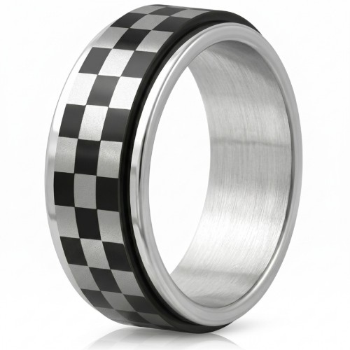 Ring auf das Thema mechanischer Sport- und Mannrallye mit einem eleganten karierten Rotationskopfband