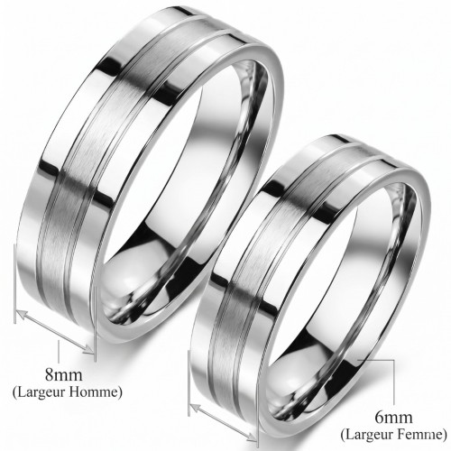 Un anillo de combinación con un diseño minimalista y elegante para un hombre de pareja para sellar su unión