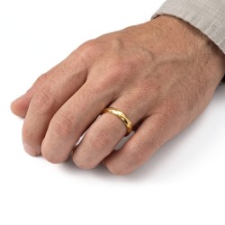 Anillo de compromiso moderno para hombres y mujeres en acero planeado con facetas de los Losom geométricas 2
