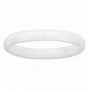 Bague alliance moderne pour femme en pure céramique blanche avec un profil classique demi-jonc de 4mm