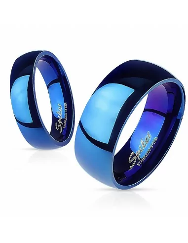 Verlobungsring für Herren und Damen, Paar, Stahlblau, 6 mm