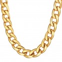 Collana catena uomo oro acciaio maglia cubana hip hop 60cm