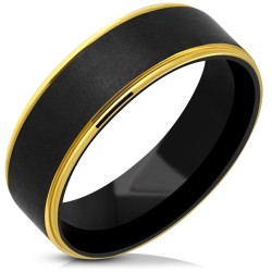 Moderner Mann im Mann in zweifarbigen Edelstahl mit gebürstetem schwarzem Stirnband und goldenen Kanten