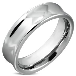 Anello moderno di Alliance Man Carbide Man Personalizzabile con design concavo ultra lucidato