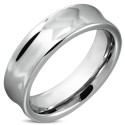 Modern Tungsten Man Carbide Alliance Ring Customizable With Ultra Polished Concave Design