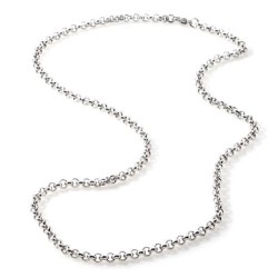 Kette Halskette Frau Mann Edelstahl Venezianisches Rolo-Geflecht 3mm