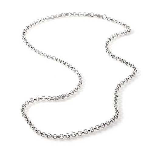 CHAINE POUR HOMME OU ADO EN ACIER 316L DE LUXE 51CM COULEUR ARGENT PROMO NEUF