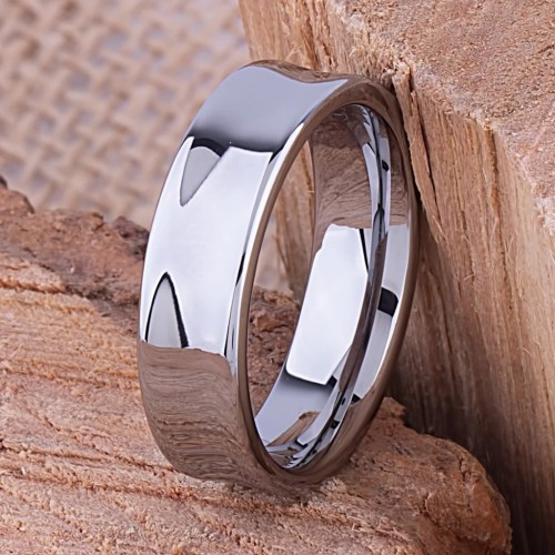 Modern Tungsten Man Carbide Alliance ring with a minimalist curved design