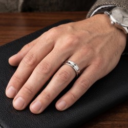 Customizable Tungsten Man Carbide Modern Alliance ring with 4mm width concave design 2