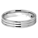 Profile view of the man ring in tungsten showing the elegant relief of its 3 bands and its modern design