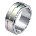 Anello LGBT moderno e ampio per uomo e donna in acciaio inox con anello rotante Anti-stress anello arcobaleno