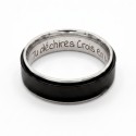 Anti-stress ring silver and black rotating ring with laser custom interior engraving