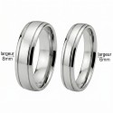wedding Alliance with Two Fine Grooves For Women's Width Steel for Women and 8mm For Men