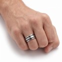 Another angle of the handwritten ring illustrating its strong visual presence and its resistance Waterproof daily