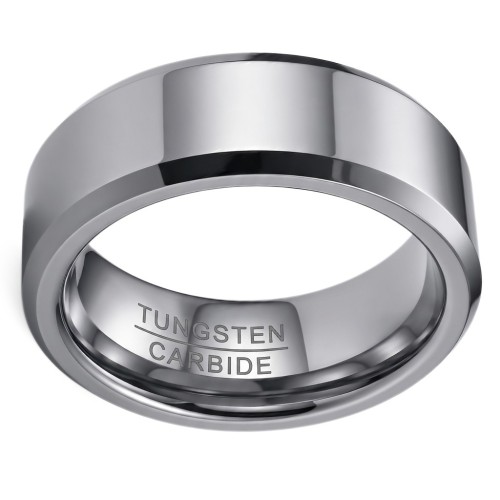 View of the alliance for men in tungsten illustrating its polishing mirror permanent and its net edges