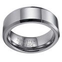 View of the alliance for men in tungsten illustrating its polishing mirror permanent and its net edges