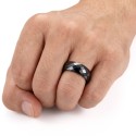 8mm Breite keramischer Herrenring mit facettierter schwarzer tiefe schwarze Farbe