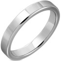 Anillo de la alianza moderna para hombre en carburo de tungsteno con perfecto pulido de espejo y bordes biselados suavemente