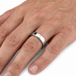 Moderner Allianzring für den Menschen in Wolframkarbid mit perfektem Spiegelpolieren und sanft gekrümmten Kanten 2