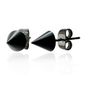 PAIRE BOUCLES D'OREILLES POUR HOMME ADO TIGE FERMOIR ACIER RONDE ZIRCON DIAMS SWAROVSKI BLANC 5mm NEUF