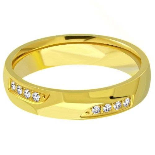 Bague Alliance Homme Acier Doré | Pavé de Pierres à Graver