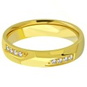 Bague Alliance Homme Acier Doré | Pavé de Pierres à Graver