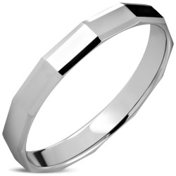 Anello di Alliance donna o uomo di tungsteno | Sfaccettature da 3 mm da incidere