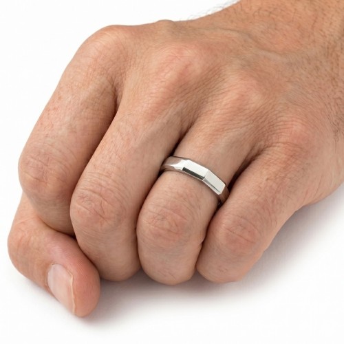 Alliance homme en carbure de tungstène facettée de 3mm pour un style moderne, minimaliste et discret au quotidien