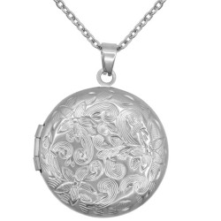 Collana moderna per le donne con catena fine e medaglione rotondo in acciaio inox