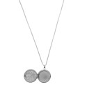 Médaillon rond ouvert révélant son intérieur complètement lisse de 20 mm de diamètre prêt à accueillir une photo